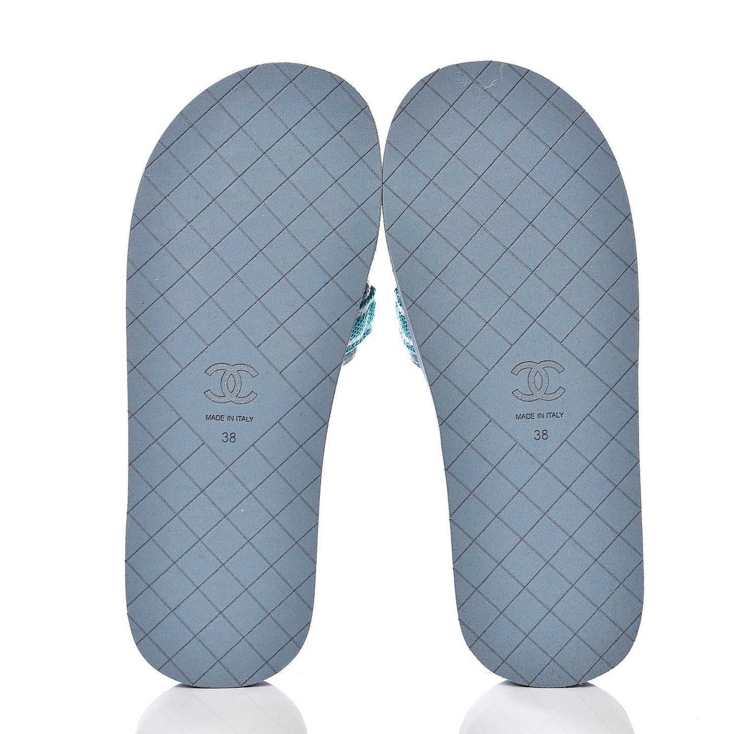 Fabric Rubber Coco Slides 38 Blue