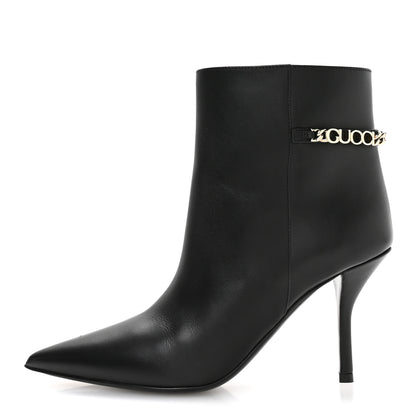 Gucci Calfskin Signoria Ankle Boots 36 Black 1 of 9