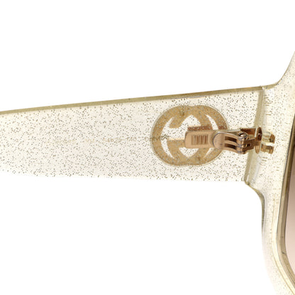 Gucci Glitter Acetate Square Frame Sunglasses GG0053S Silver 5 of 8