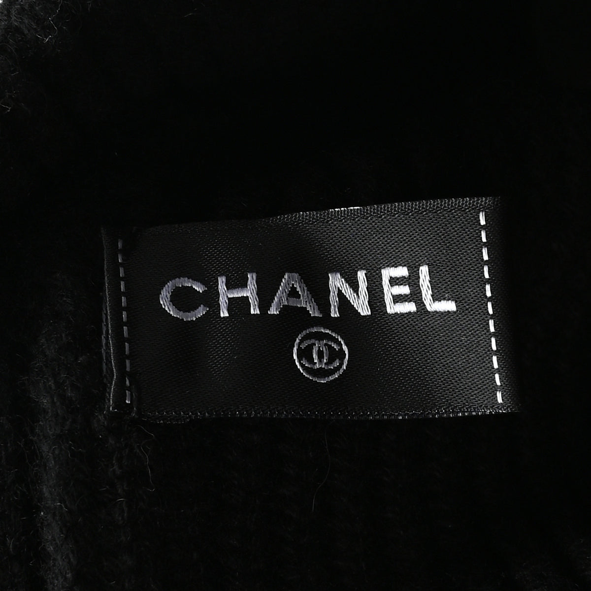 Chanel Cashmere CC Logo Beanie Hat Black 4 of 6