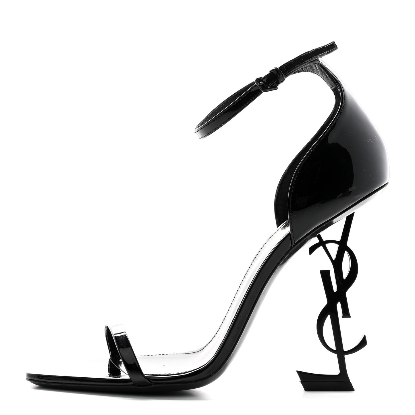 Patent Calfskin Opyum 110 Sandals 40 Black