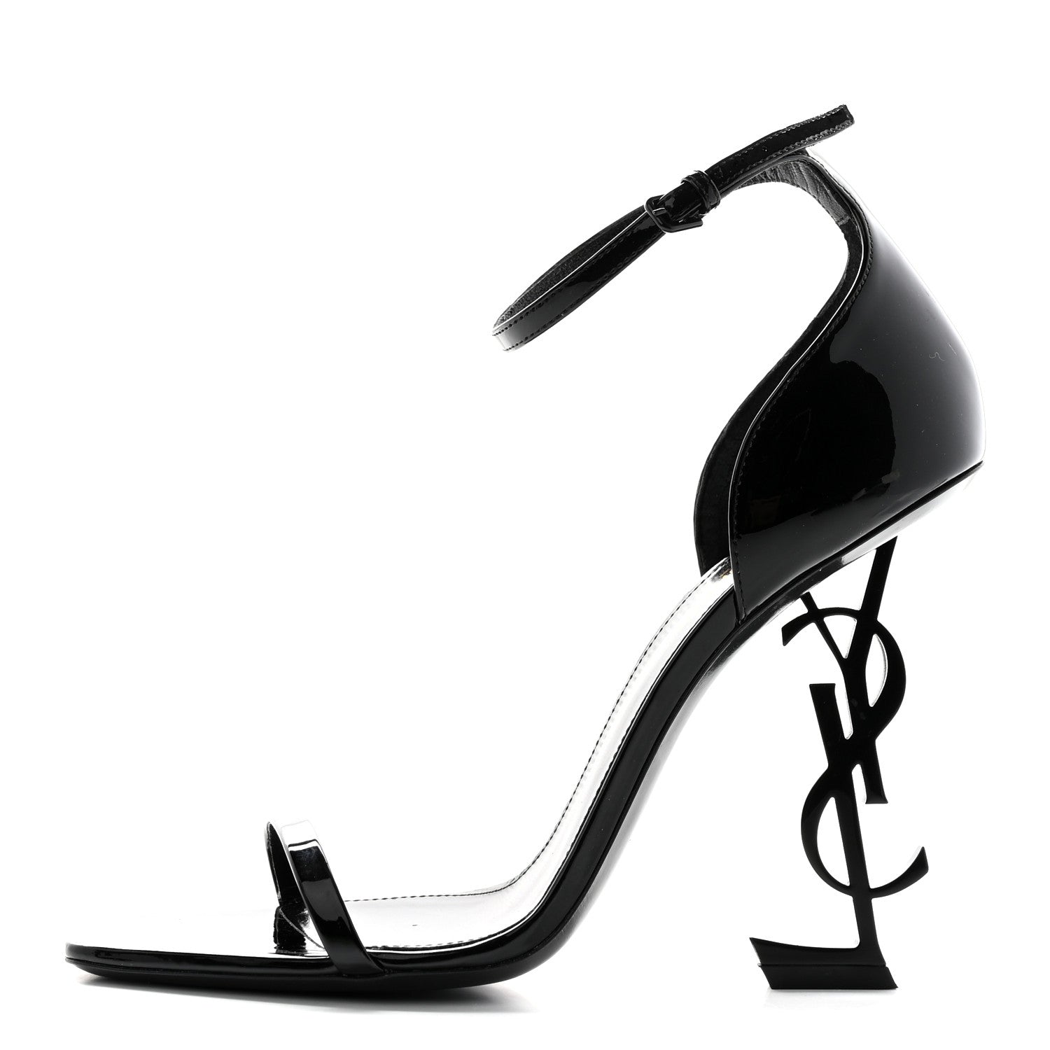 Saint Laurent Patent Calfskin Opyum 110 Sandals 40 Black 1 of 11