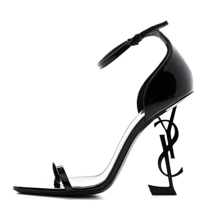 Saint Laurent Patent Calfskin Opyum 110 Sandals 40 Black 1 of 11