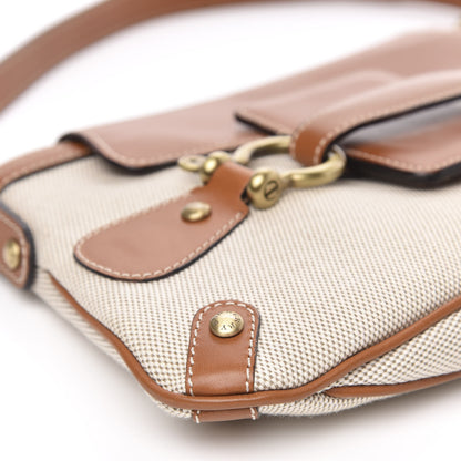 Burberry Canvas Smooth Calfskin Shoulder Bag Natural Brown 8 of 10