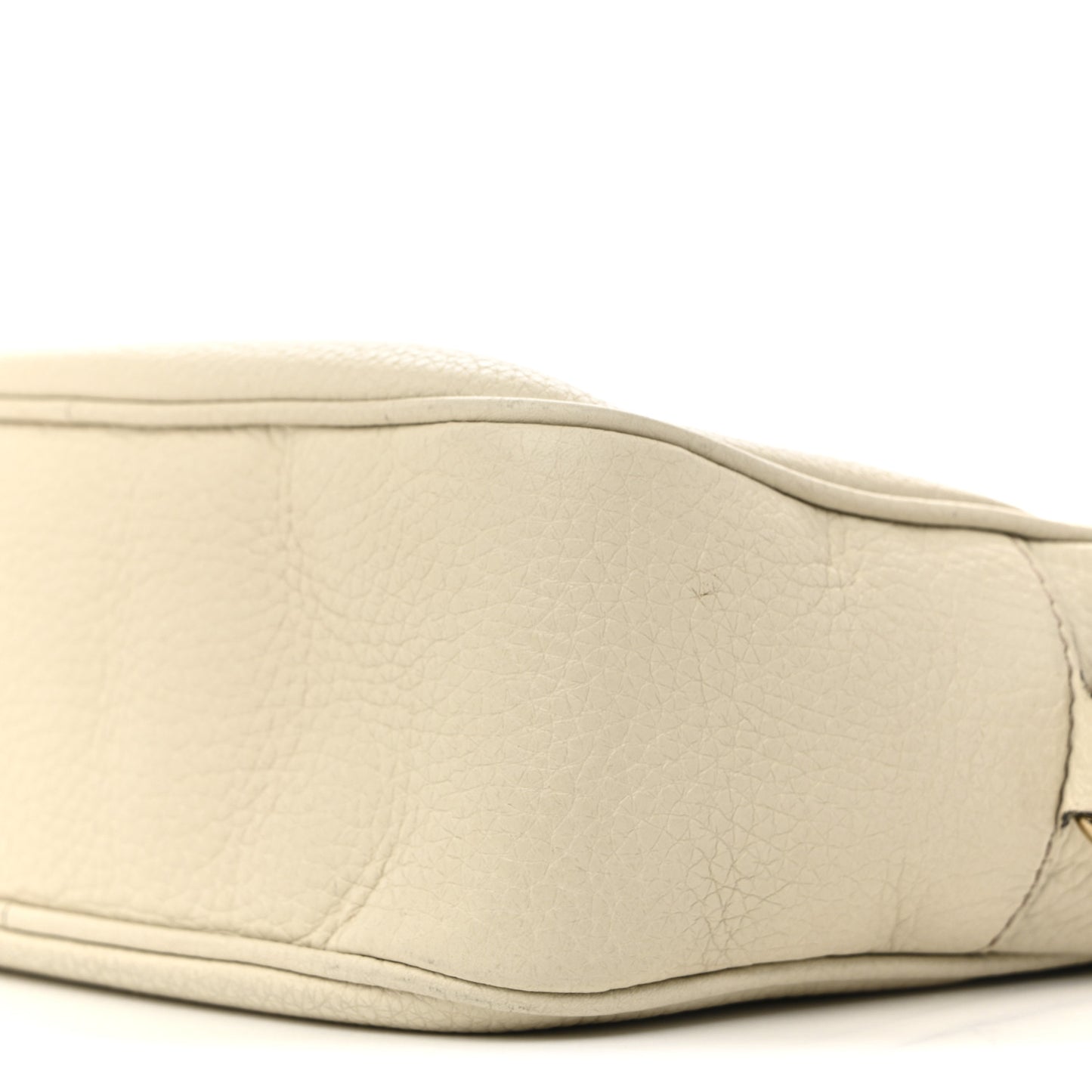 Pebbled Calfskin Small Soho Disco Bag Off White