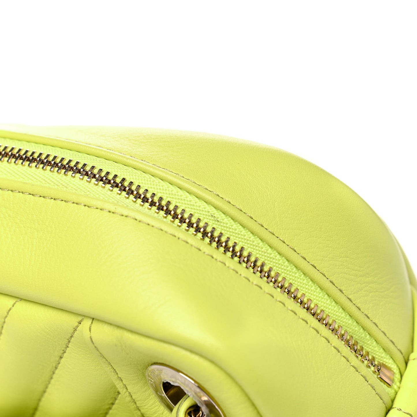 Calfskin Quilted Daily Chevron Camera Case Light Green