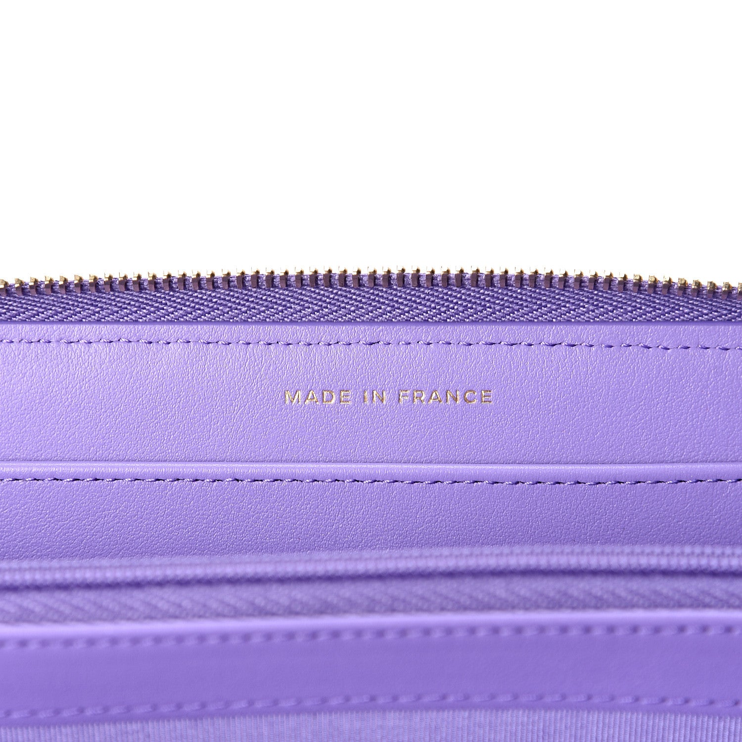 Chanel Caviar Quilted Large Gusset Zip Around Wallet Purple 6 of 10