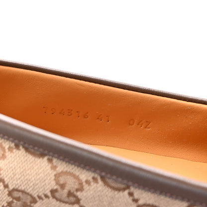Gucci Monogram Horsebit Calfskin Womens Horsebit Wedge Platform Loafers 41 Beige Ebony 9 of 10