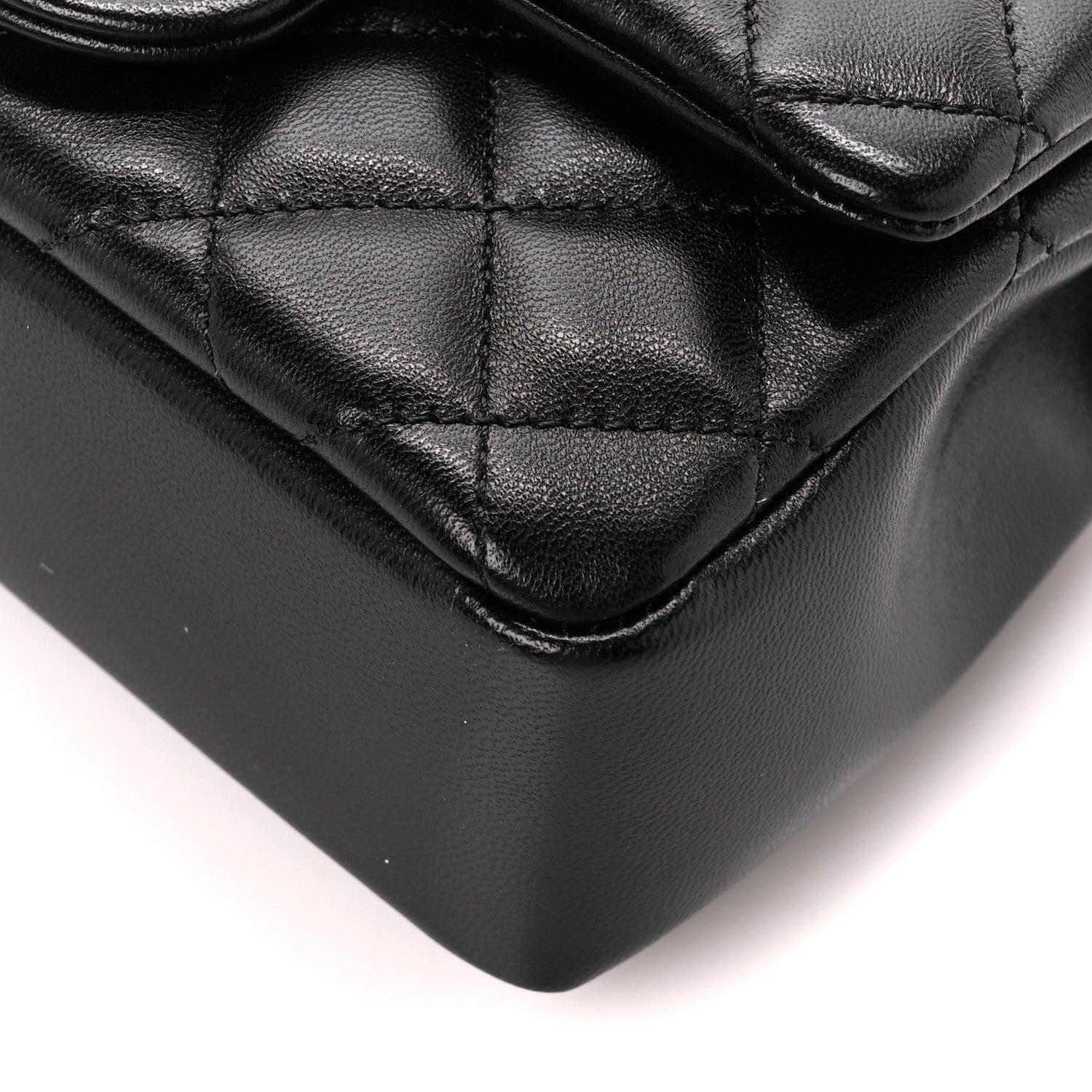 Chanel Shiny Lambskin Quilted Pearl Twist Mini Square Flap Black 10 of 11