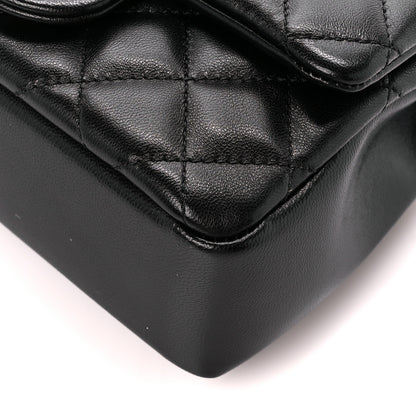 Chanel Shiny Lambskin Quilted Pearl Twist Mini Square Flap Black 10 of 11