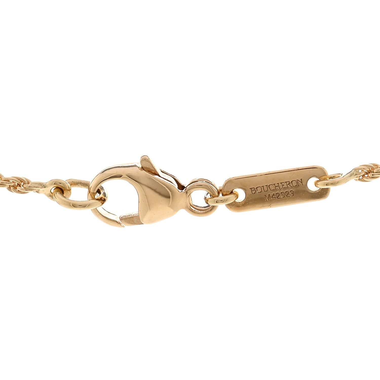 Boucheron 18K Yellow Gold Diamond Mother of Pearl XS Serpent Boheme Necklace 4 of 5