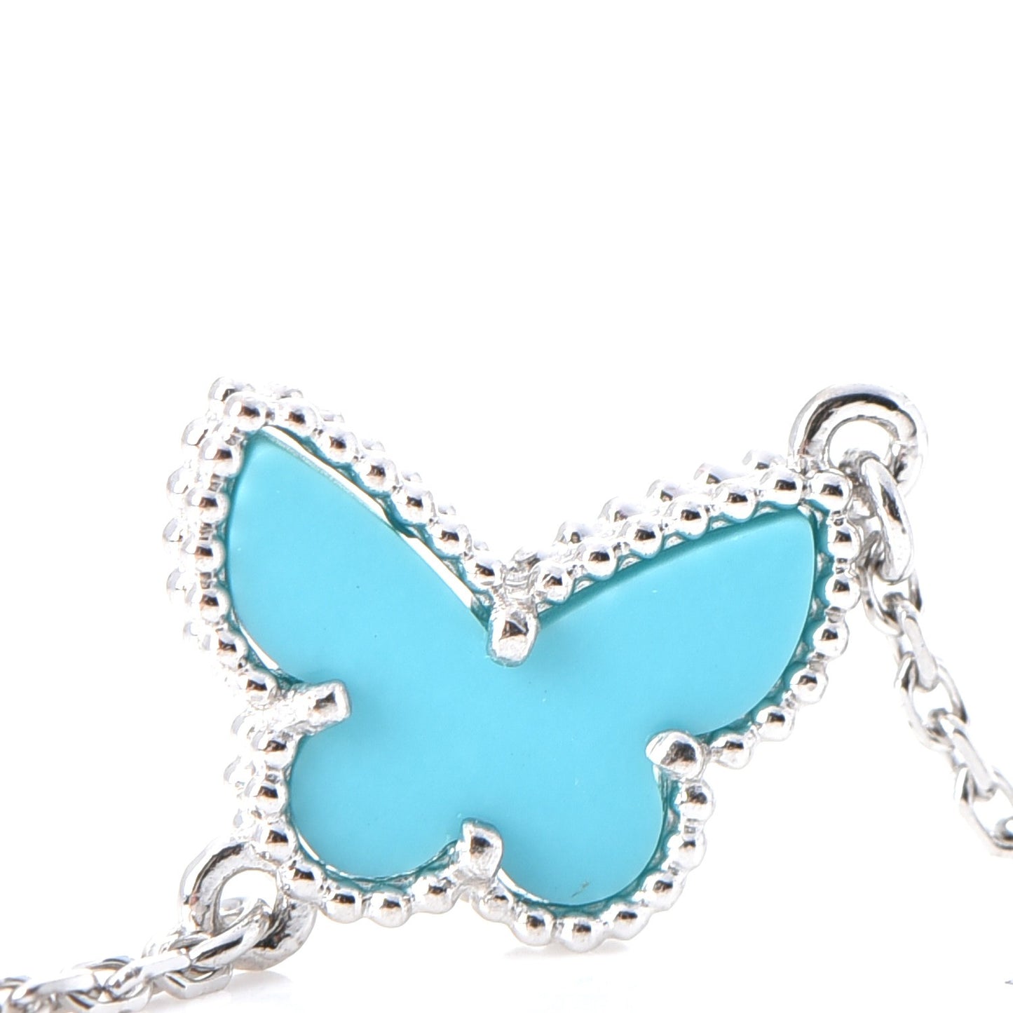 18K White Gold Turquoise Sweet Alhambra Butterfly Bracelet
