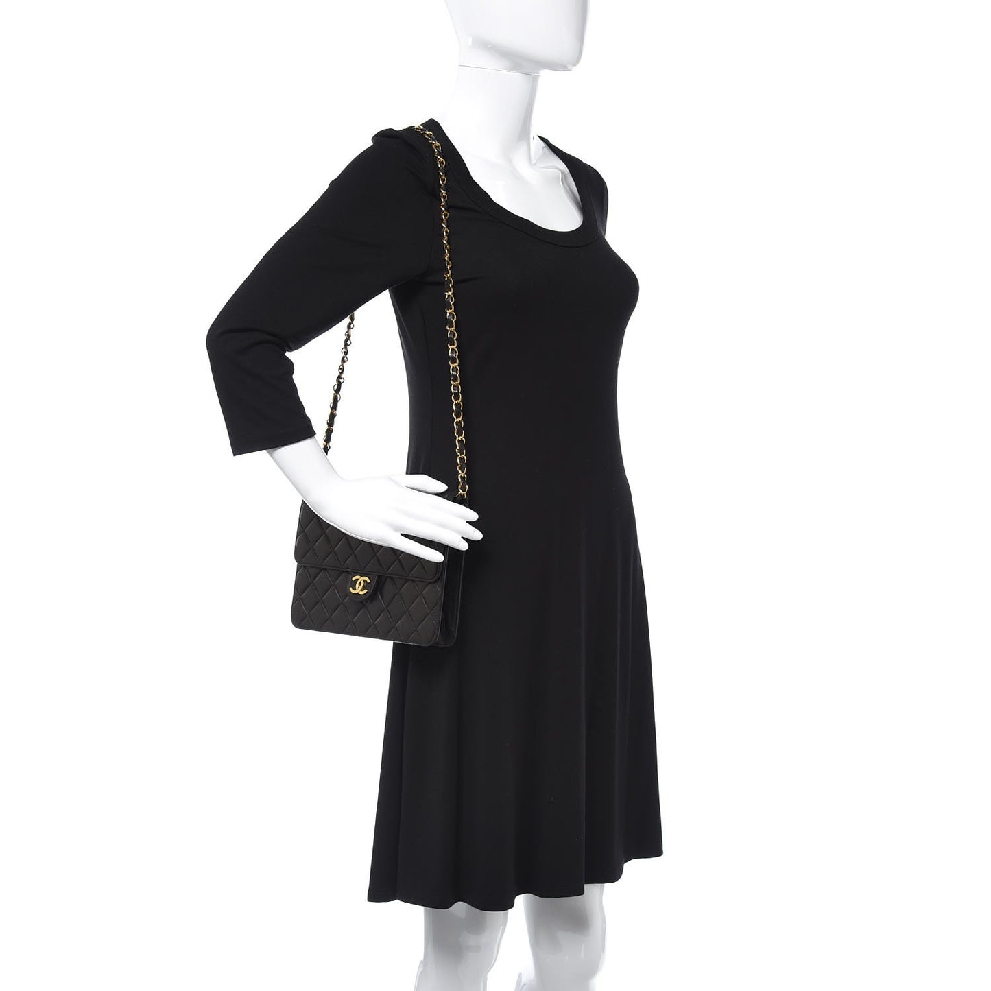 Lambskin Quilted Small Single Flap Bag Black