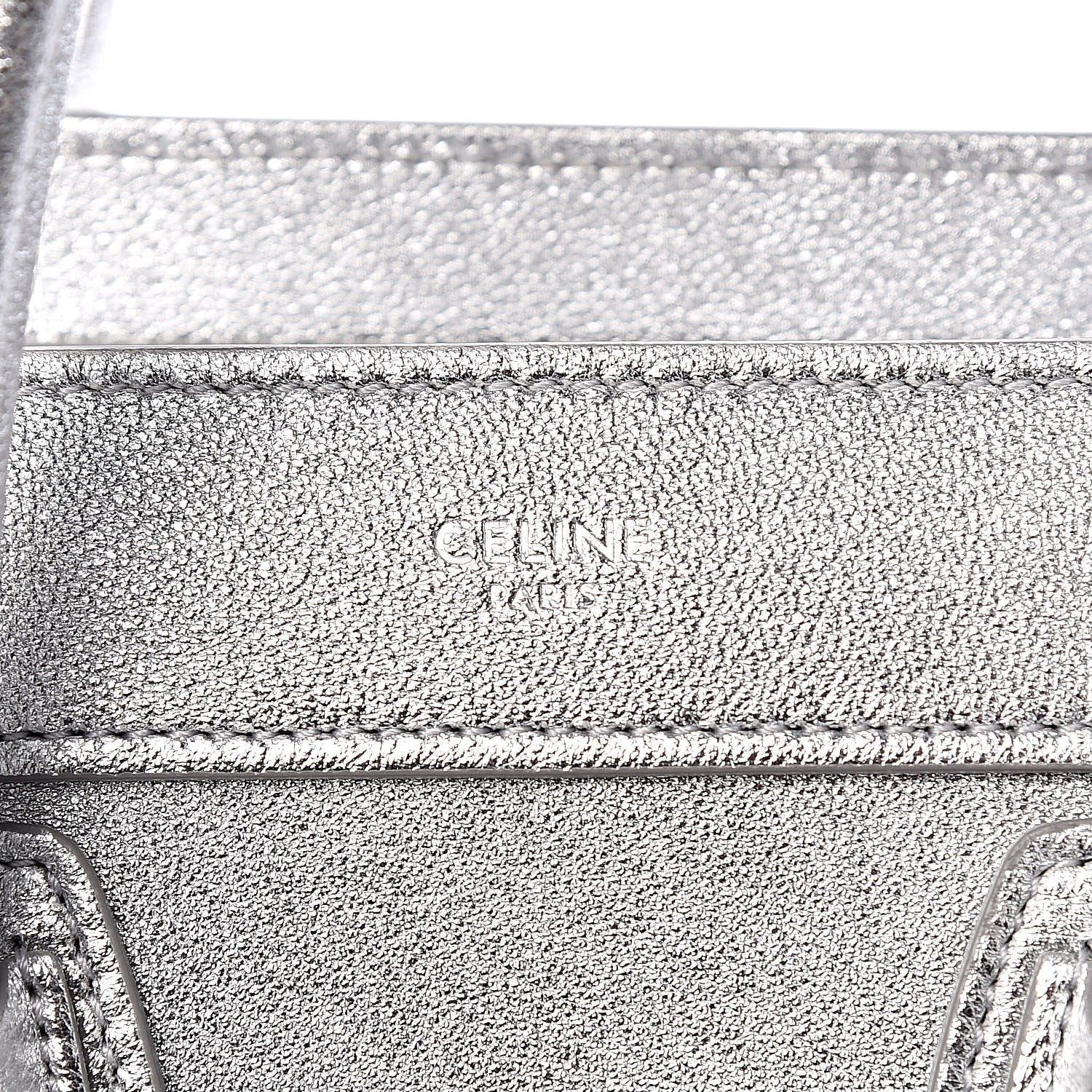 Celine Laminated Lambskin Nano Luggage Silver 6 of 13