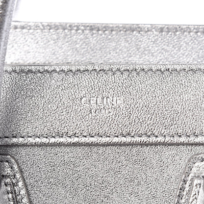 Celine Laminated Lambskin Nano Luggage Silver 6 of 13