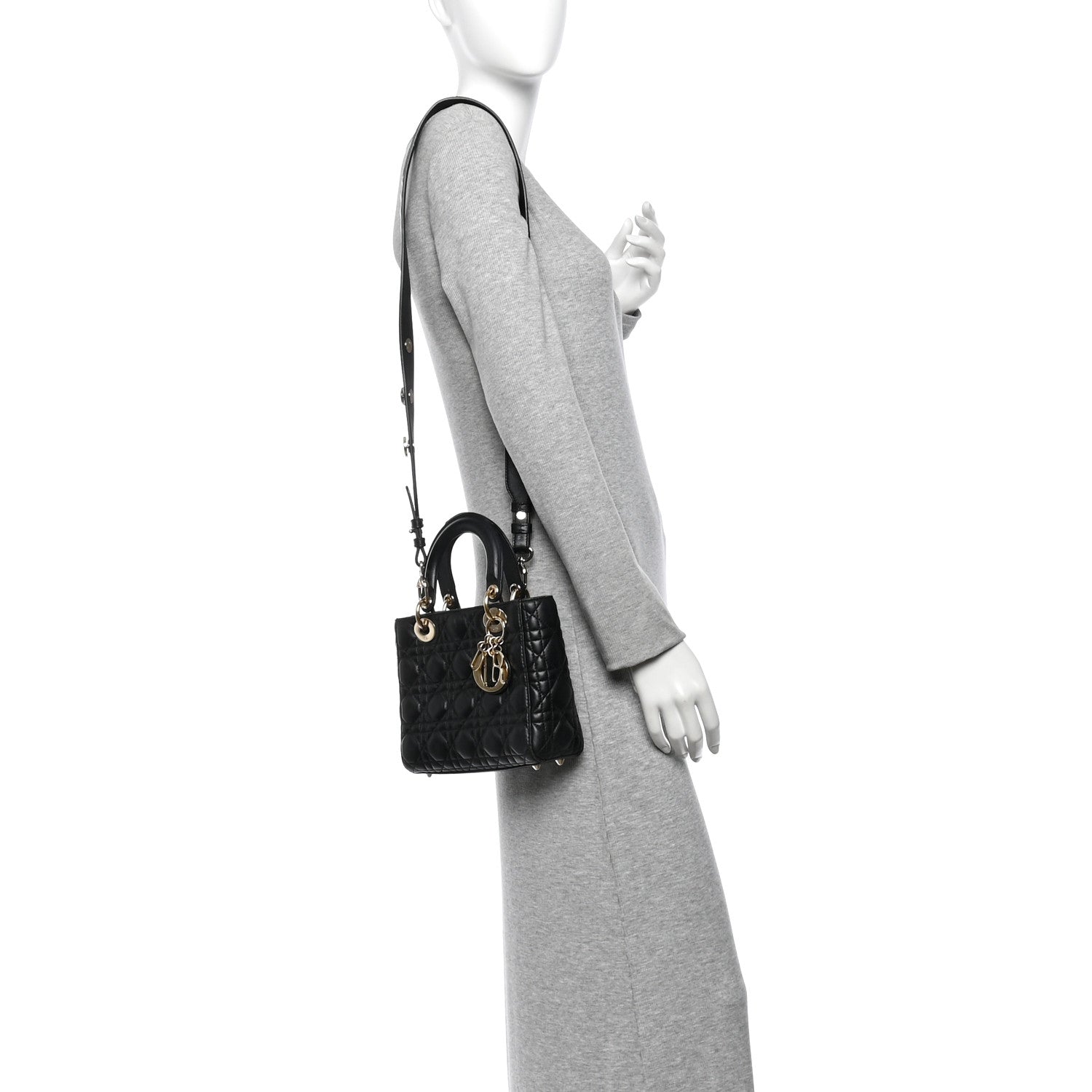 Christian Dior Lambskin Cannage Small Lucky Badges My Lady Dior Black 2 of 12