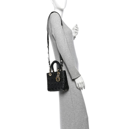 Christian Dior Lambskin Cannage Small Lucky Badges My Lady Dior Black 2 of 12
