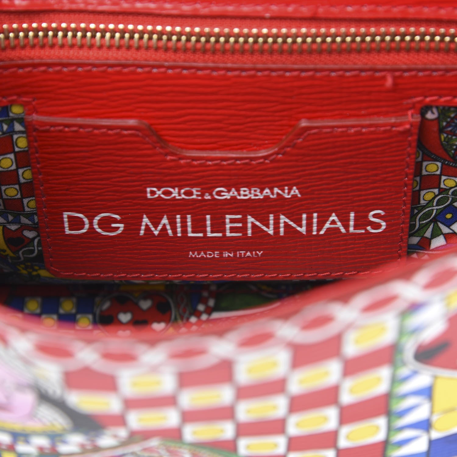 Dolce & Gabbana Dauphine Crystal Embellished Queen of Hearts Print Milennials Shoulder Bag Multicolor 6 of 11