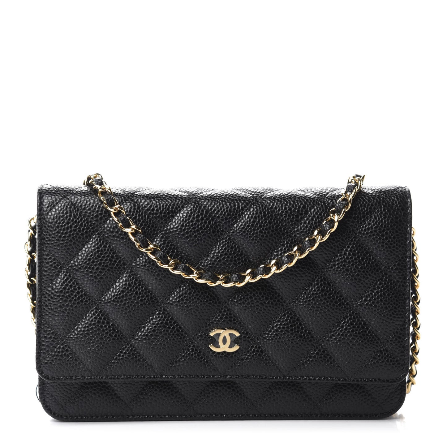 Caviar Quilted Wallet On Chain WOC Black