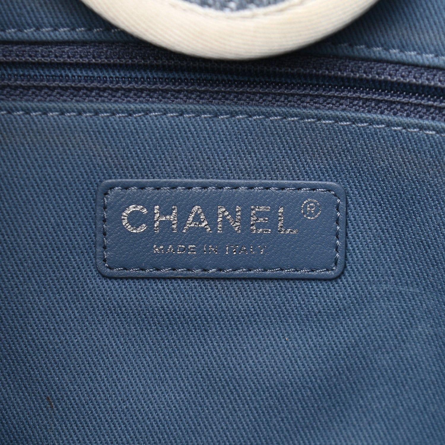 Chanel Canvas Medium Deauville Tote Denim Blue 6 of 10