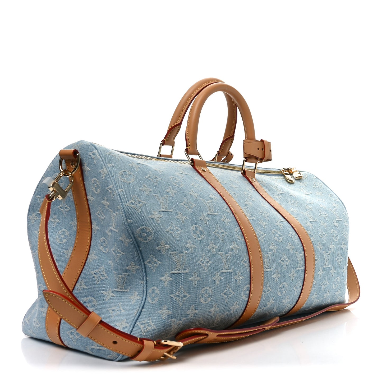 Denim Monogram Keepall Bandouliere 45 Sky Blue