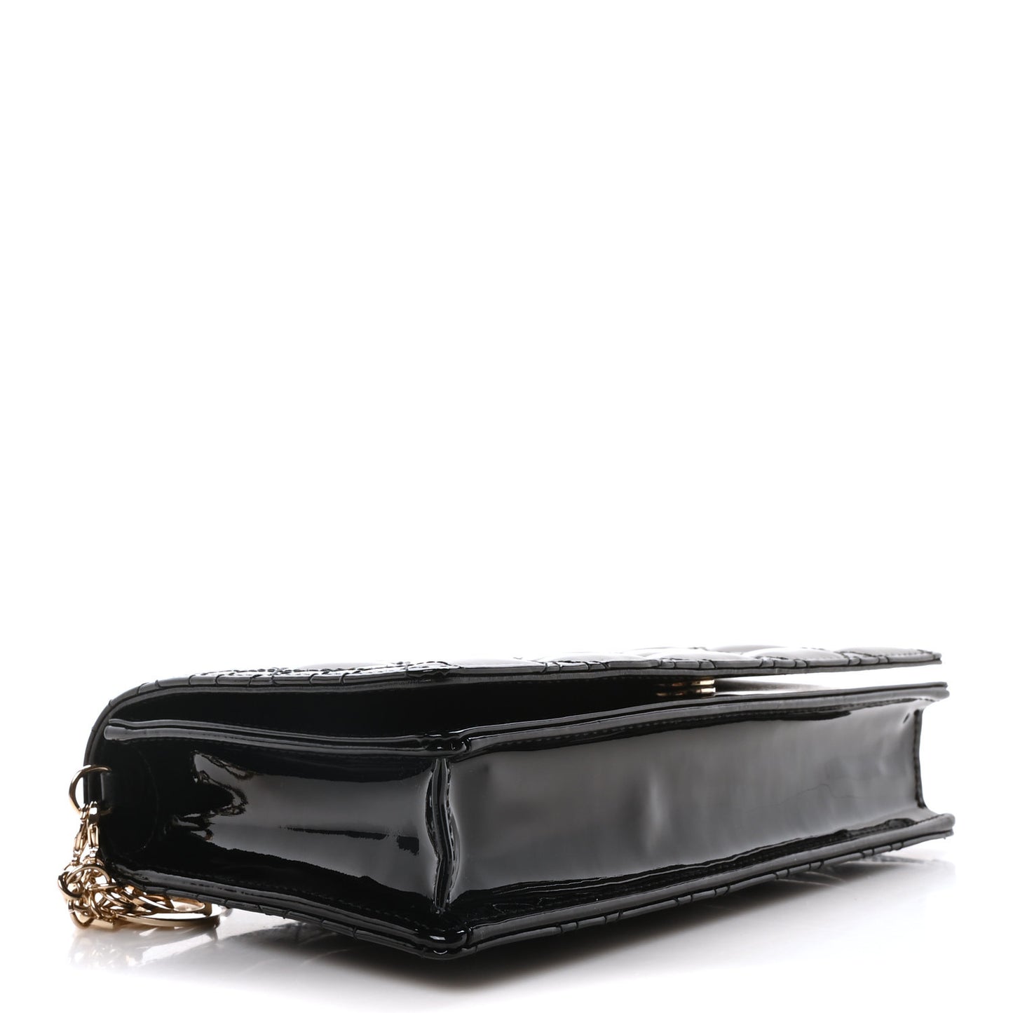 Patent Cannage Lady Dior Pouch Black