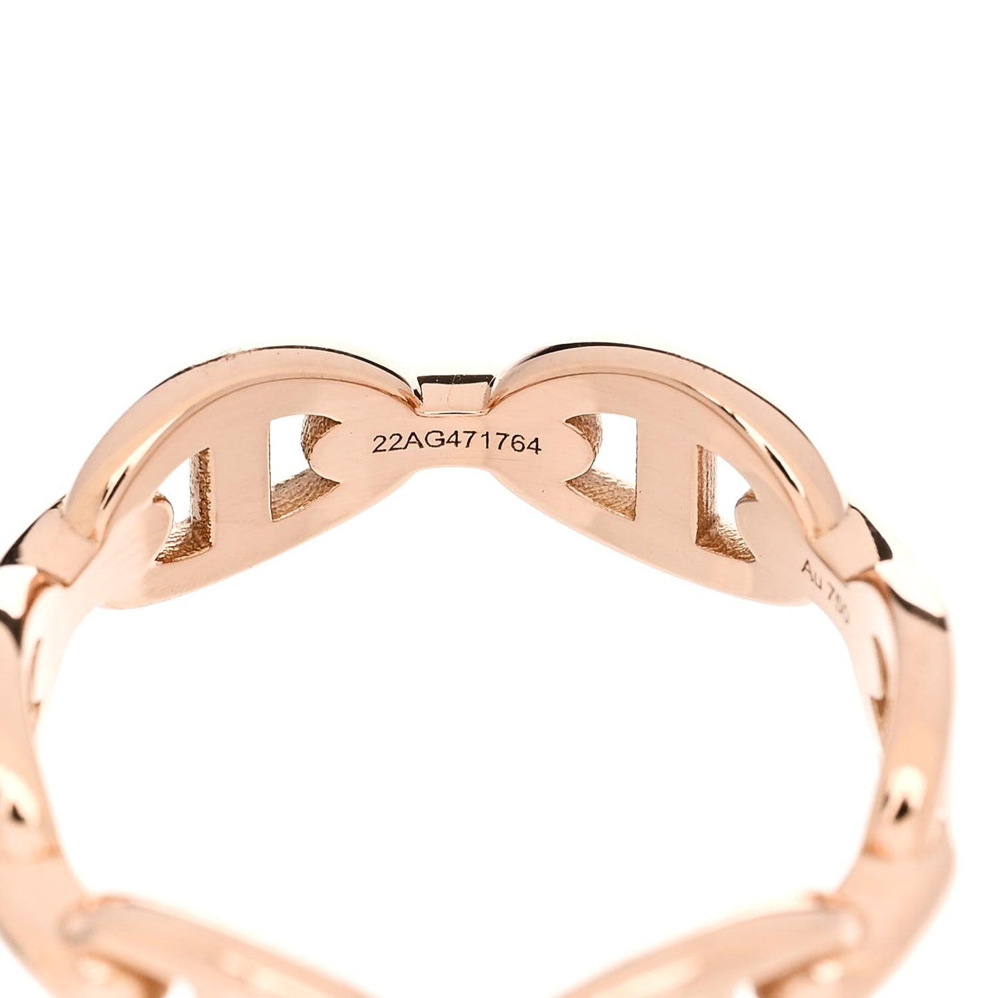 18K Rose Gold PM Chaine d'Ancre Enchainee Ring 52 6