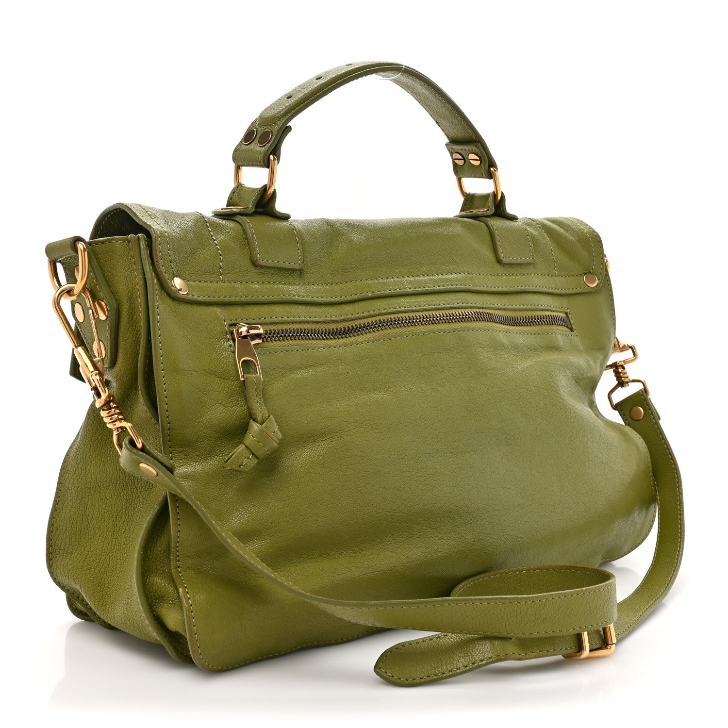 Proenza Schouler Lambskin Medium PS1 Satchel Olive 3 of 15