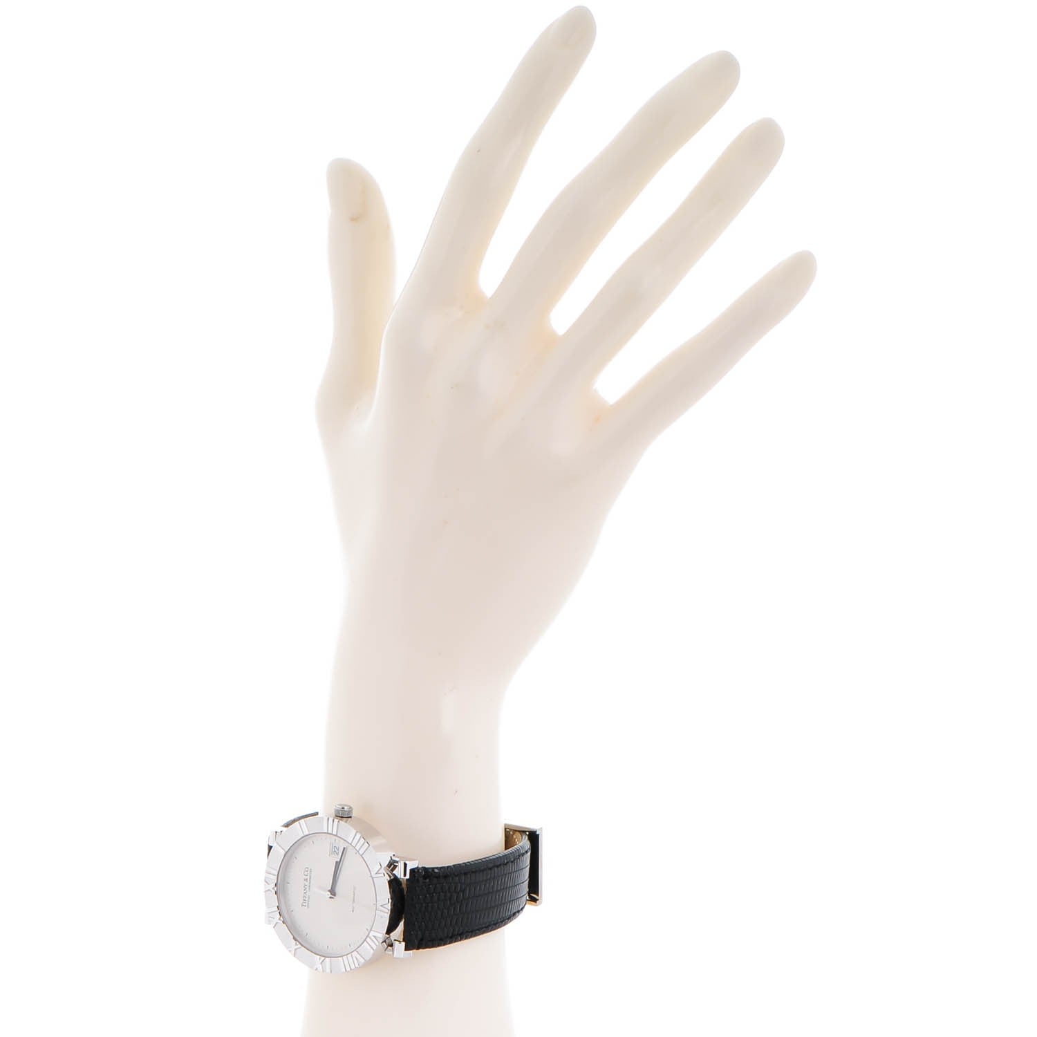Tiffany Sterling Silver Lizard 36mm Atlas Automatic Watch 2 of 8