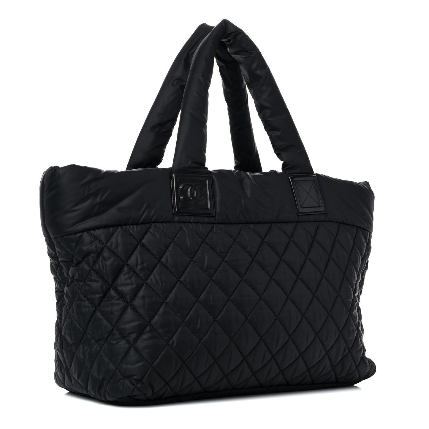 Nylon Quilted Large Coco Cocoon Tote Black