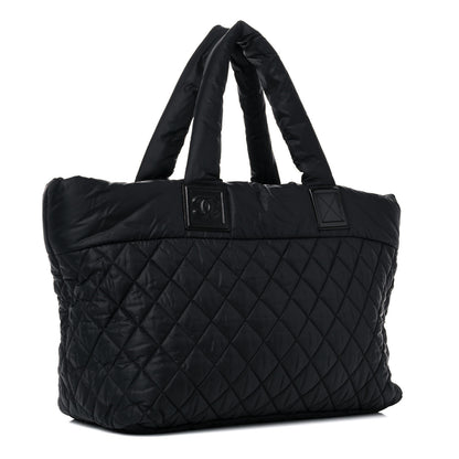 Chanel Nylon Quilted Large Coco Cocoon Tote Black 3 of 9
