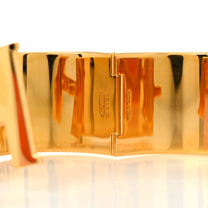 Hermes Enamel Extra Wide Clic Clac H Bracelet GM Orange 4 of 5