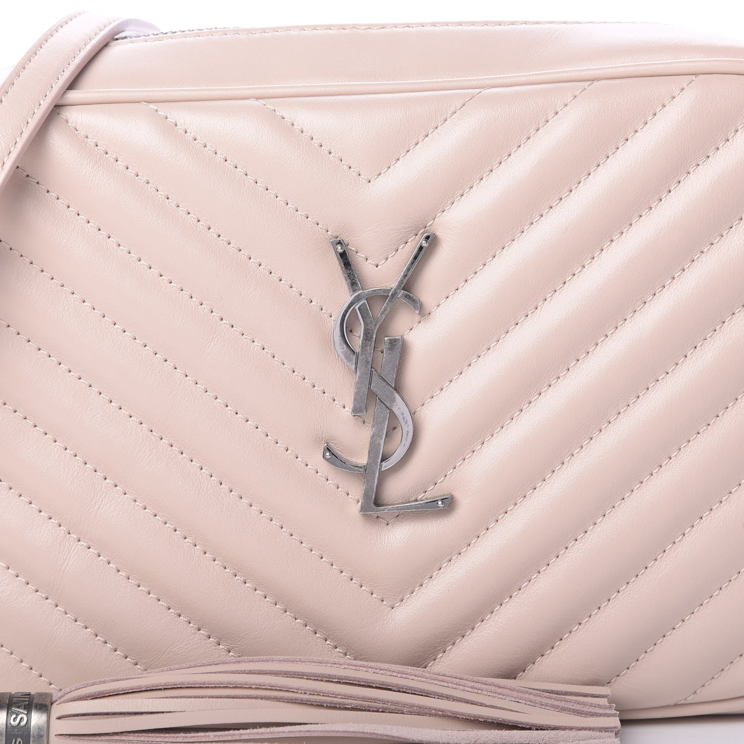 Saint Laurent Calfskin Matelasse Monogram Lou Camera Bag Marble Pink 8 of 11