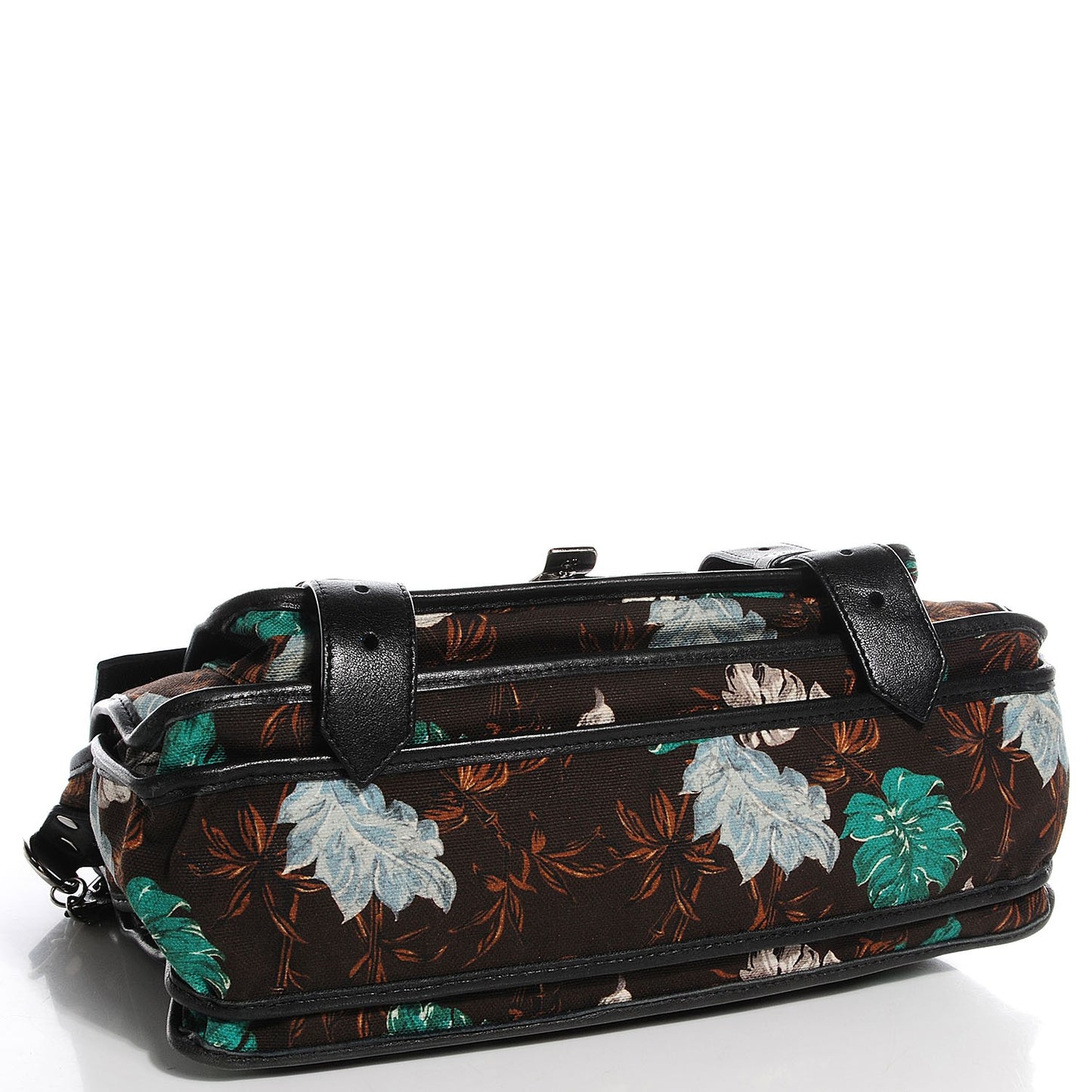 Floral Printed Canvas Medium PS1 Satchel Sea Green