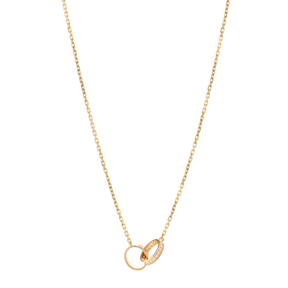 Cartier 18K Yellow Gold Diamond Interlocking LOVE Necklace 1 of 6