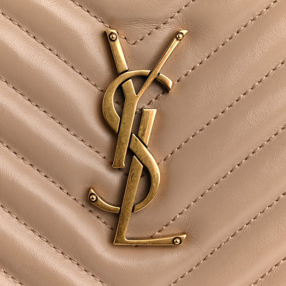 Saint Laurent Calfskin Matelasse Monogram Lou Camera Bag Dark Beige 12 of 14