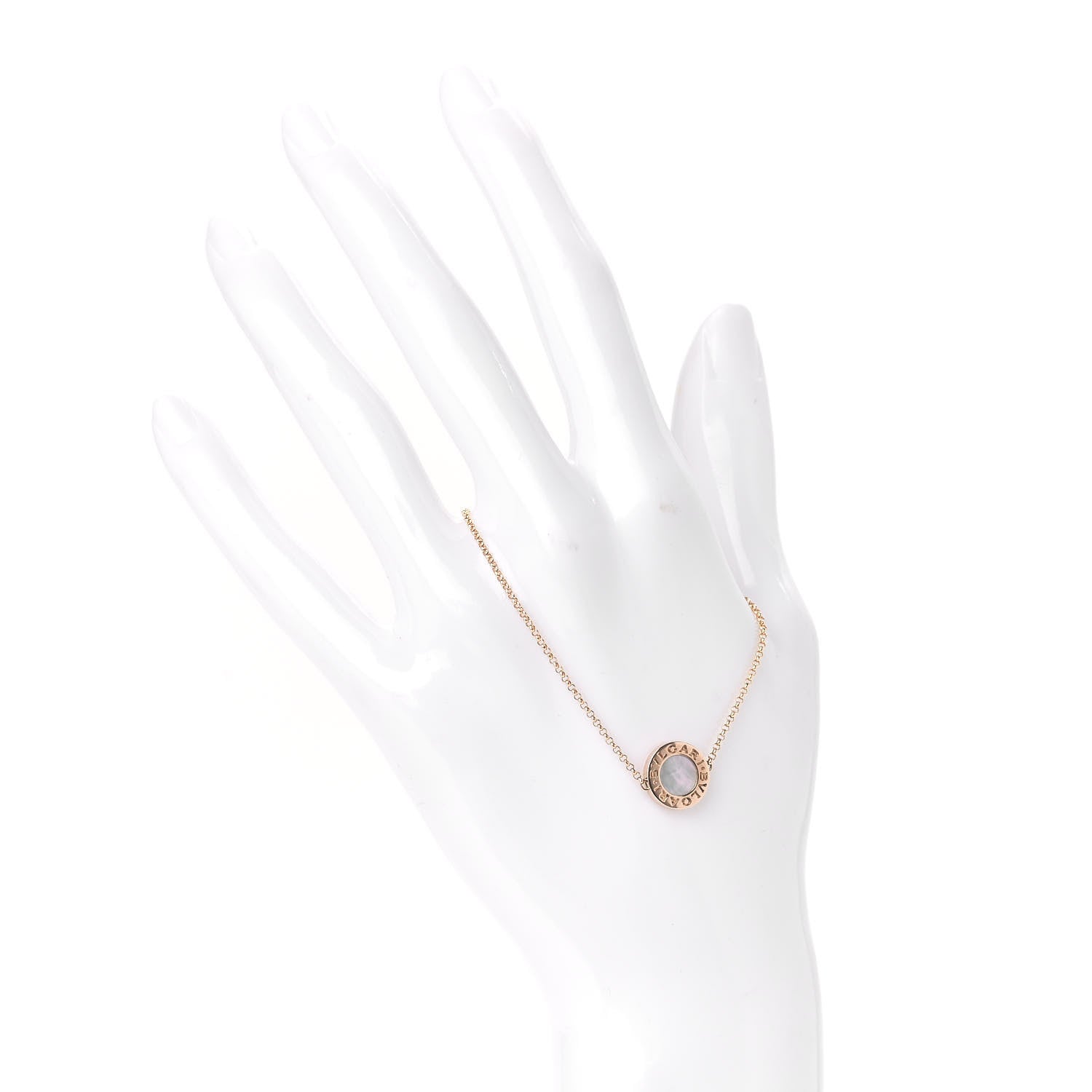 Bulgari 18K Rose Gold Mother of Pearl Bvlgari Bvlgari Engravable Bracelet SM 2 of 10