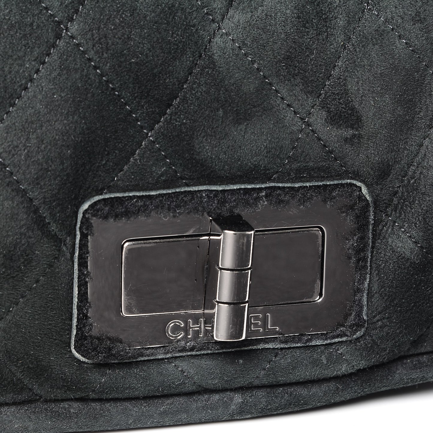 Shearling Quilted Mademoiselle Flap Black