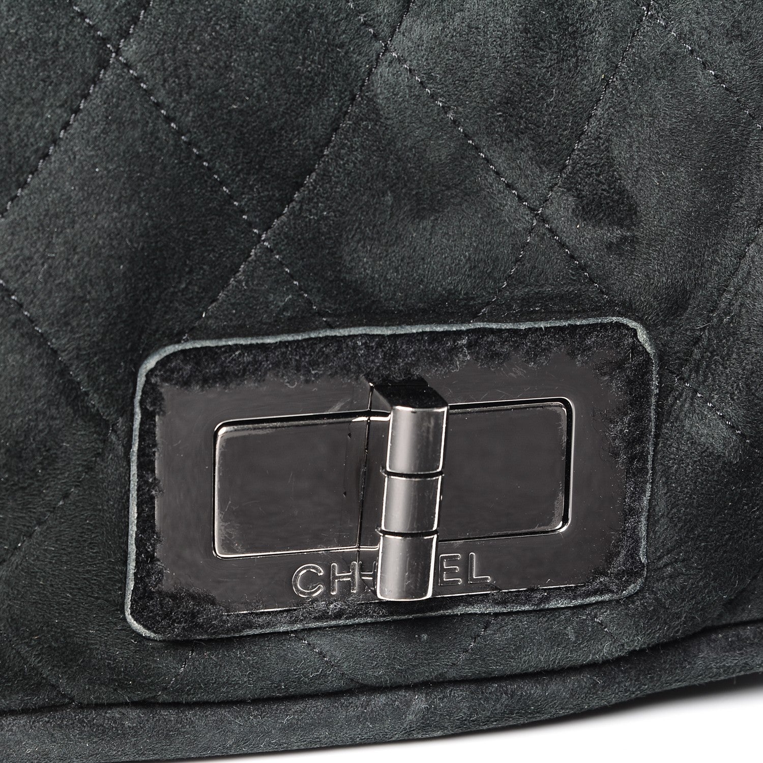Chanel Shearling Quilted Mademoiselle Flap Black 8 of 9