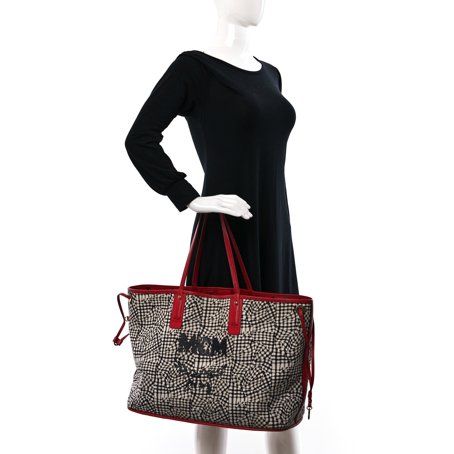 MCM Visetos Large Liz Reversible Shopper Tote Ruby Red 2 of 26
