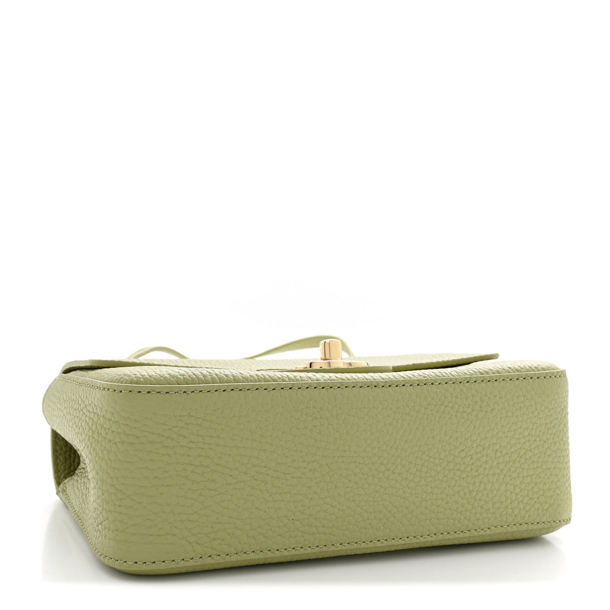 Grained Calfskin Mini Souplissimo Maxi Flap Green