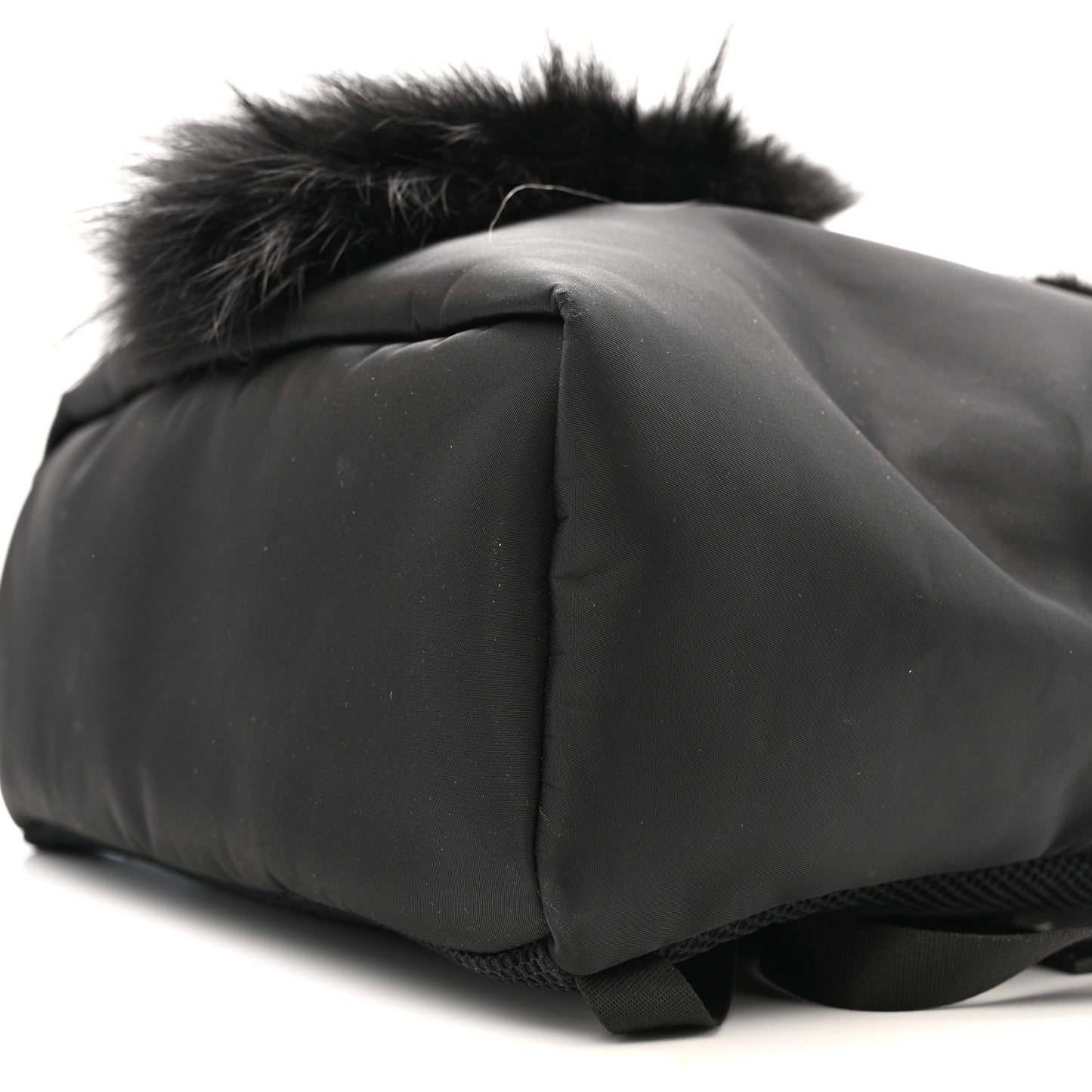 Nylon Vitello Century Mink Fox Goat Fur Studded Karlito Backpack Black Multicolor