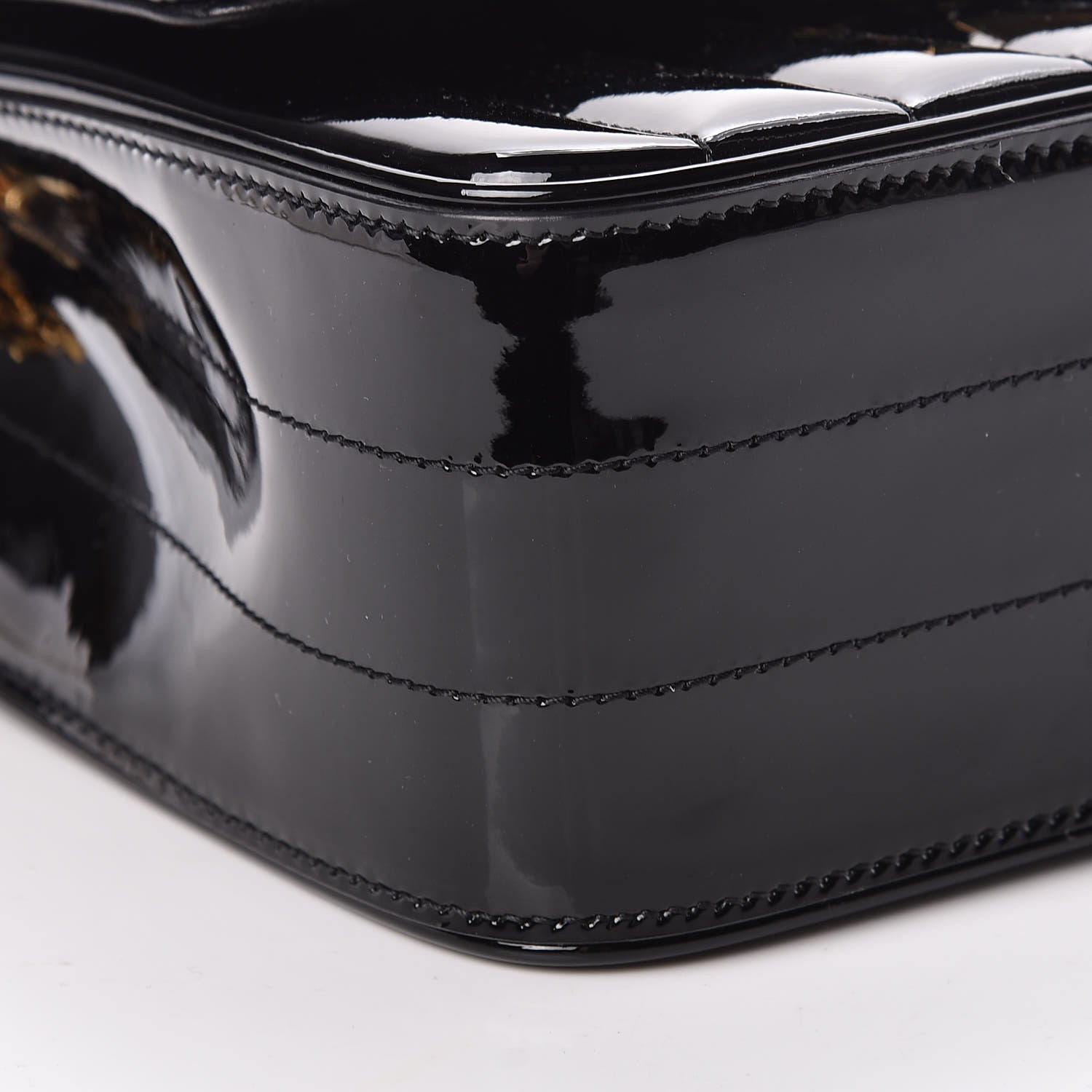 Saint Laurent Patent Calfskin Matelasse Monogram Medium Vicky Chain Bag Black 10 of 11