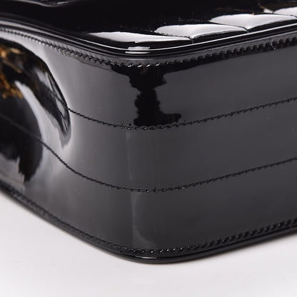 Saint Laurent Patent Calfskin Matelasse Monogram Medium Vicky Chain Bag Black 10 of 11
