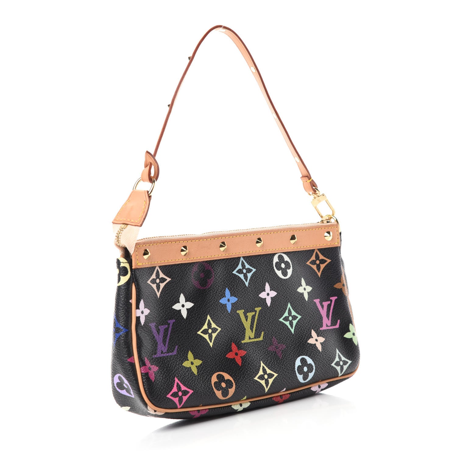 Louis Vuitton Monogram Multicolor Pochette Accessories Black 3 of 11