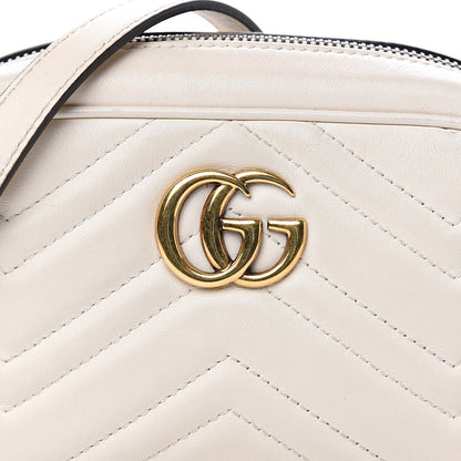Gucci Calfskin Matelasse Mini GG Marmont Chain Shoulder Bag White 7 of 14