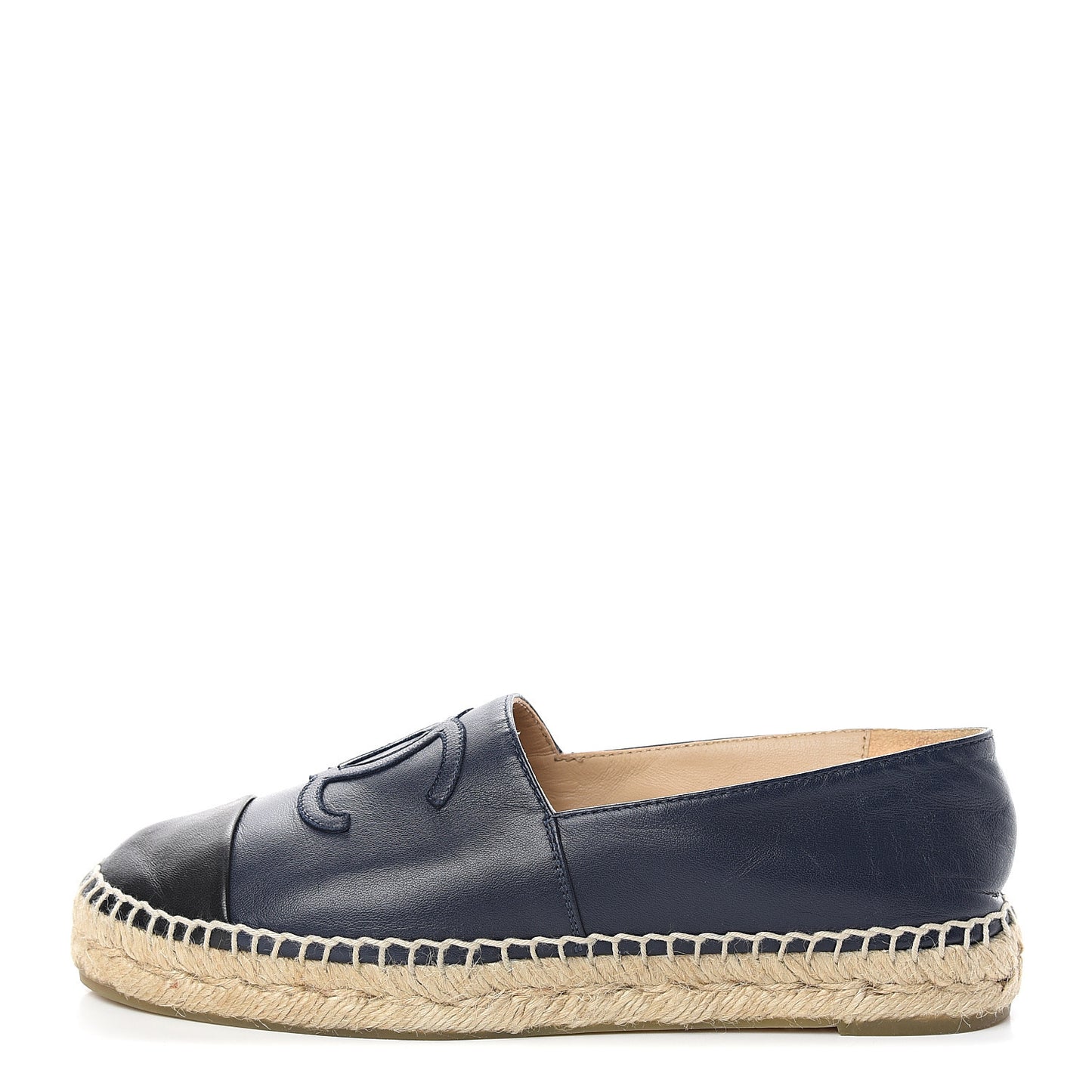 Lambskin CC Espadrilles 37 Navy Black