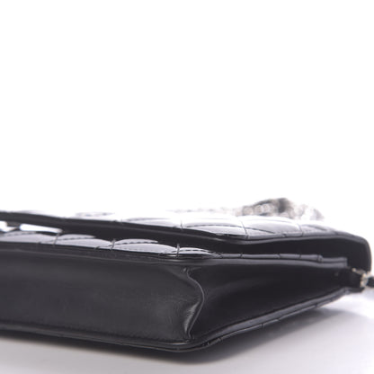 Chanel Patent Quilted Wallet On Chain WOC Black 7 of 10