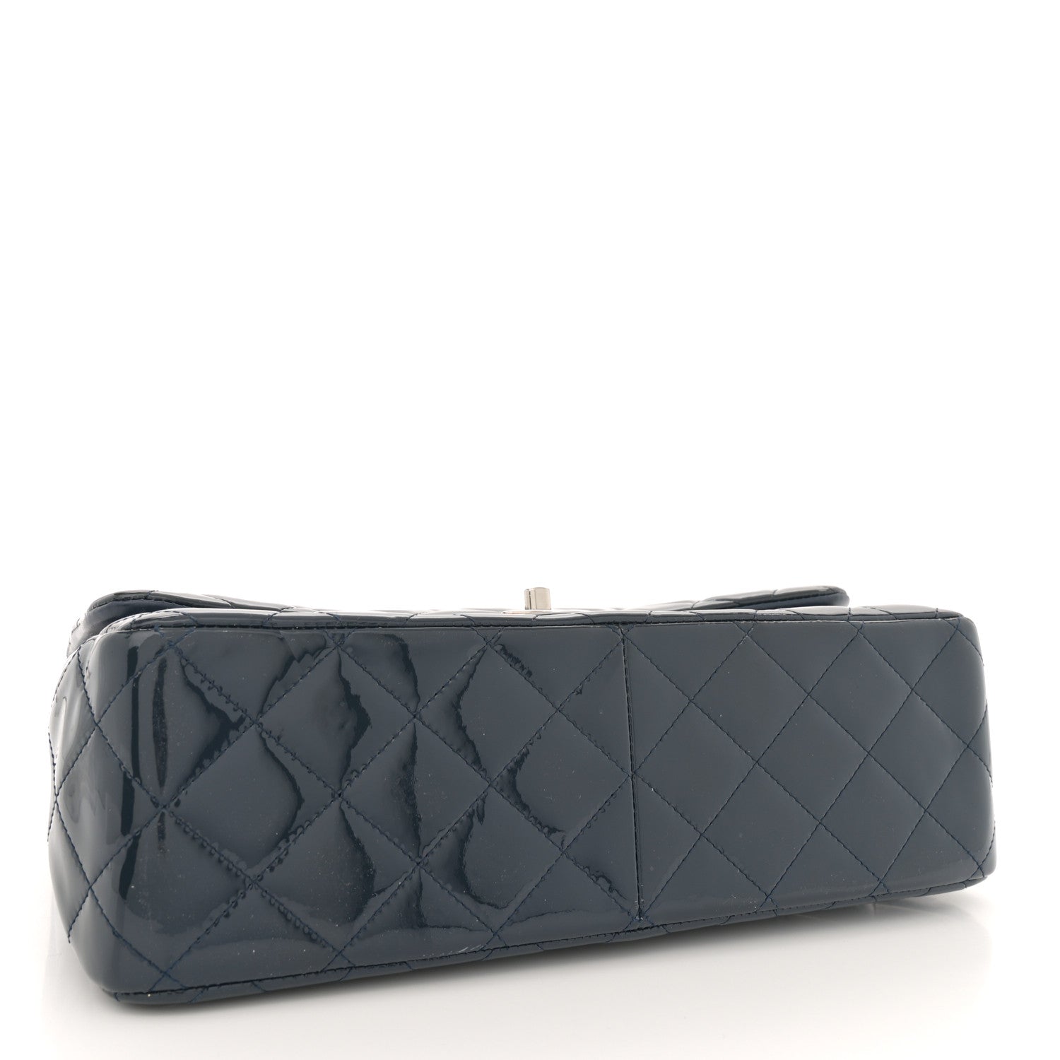 Chanel Patent Quilted Jumbo Double Flap Navy 4 of 14