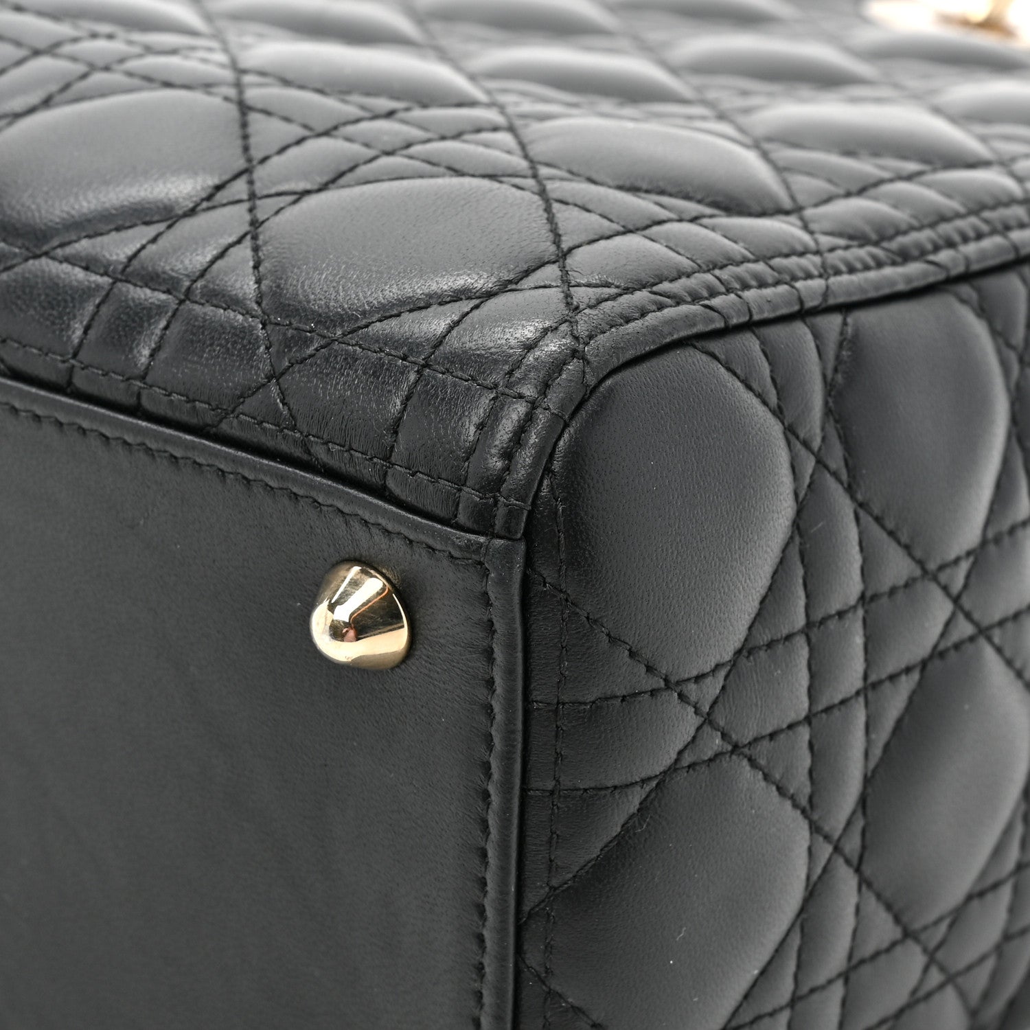 Christian Dior Lambskin Cannage Large Lady Dior Black 11 of 14